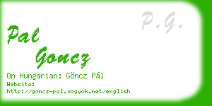pal goncz business card